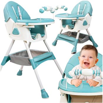  Gyermek etetőszék 3in1, állítható, 95x60x70 cm, kék színben