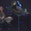 Gamer asztal, többfunkciós íróasztal, fekete, 120x60 cm