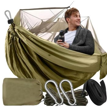   Függőágy szúnyoghálóval, 260 x 140 cm, 180 kg teherbírás