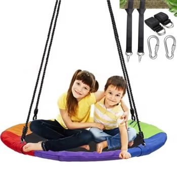   Fémvázas fészekhinta 100cm, szivárvány, vízálló, 100 kg teherbírás