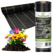 Agrotextil gyomvédő szőnyeg, fekete 90 g/m², UV álló talajtakaró agrotextília 1,1 × 50 m kertbe gyom ellen