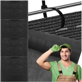   Árnyékoló háló, fekete, 95%-os takarás, 180g/m2 1,5x25 m UV szűrővel, 100 db kábelkötegelővel