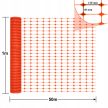 Biztonsági műanyag vágható építési háló, narancssárga, 1x50 m