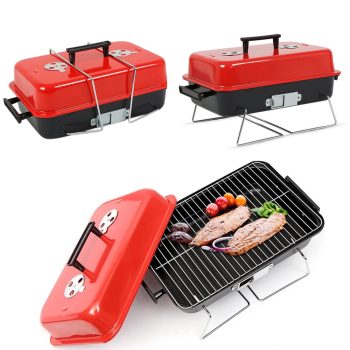   Összehajtható kemping grillsütő fedővel, 43 x 28 x 26 cm