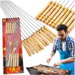 Grill és BBQ nyárs 10db/készlet, 30 cm hosszú rozsdamentes acél nyárs