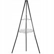 Összecsukható kerek háromlábú függő grillsütő, 150x50 cm, fekete