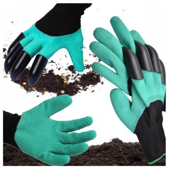 Kerti kesztyű L méret, 4db Ásókarommal