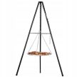Háromlábú grillező állvány, 150 cm, összecsukható, acél