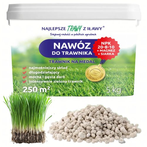  Többkomponensű Gyeptrágya NPK 20-8-10 Granulátum 5 kg 250 m