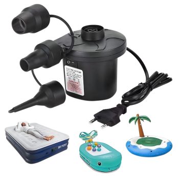   Elektromos pumpa matracokhoz, labdákhoz, medencékhez, univerzális 230V +3 fúvóka