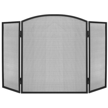   Szikrafogó, parázsfogó, 3 paneles szikrafogó biztonsági kandallórács, 118 x 76 cm