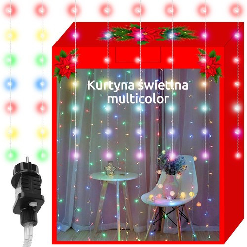 Fényfüggöny 300 LED - többszínű 31V KŚ11331