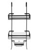 Függő zuhanypolc, 2 részes, fekete, 28.5x14x63 cm