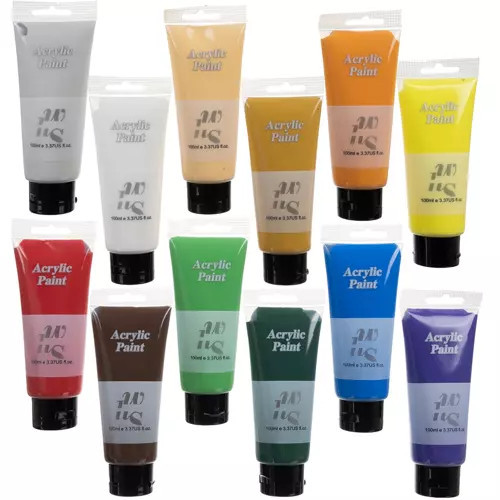 Akril festék készlet - 12 db. 100 ml