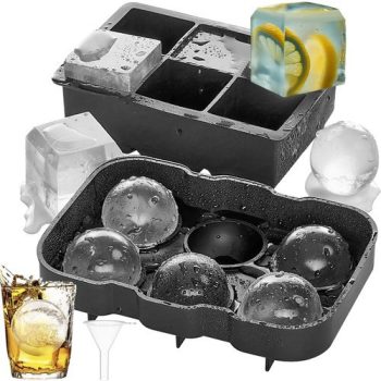   Nagyméretű szilikon forma jégkockákhoz és jéggolyókhoz, 2 az 1-ben