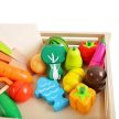 Fából készült zöldség aprító gyermekeknek, 34 db kiegészítővel