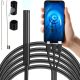 Endoszkóp - ellenőrző kamera, 2 méter, 6 db LED lámpa, microUSB, Lightning és USB-C