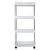Kerekes fürdőszobai polc, fehér, 4 szintes