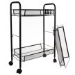 Fekete 3 szintes kerekes kocsi, konyhai tároló 65 x 25 x 44 x cm