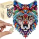 Fából készült puzzle játék, farkas motívum, 170 db-os