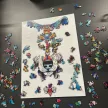 Fából készült puzzle játék, farkas motívum, 170 db-os