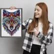 Fából készült puzzle játék, farkas motívum, 170 db-os