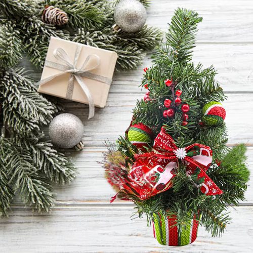 Asztali feldíszített karácsonyfa dekoráció 50cm