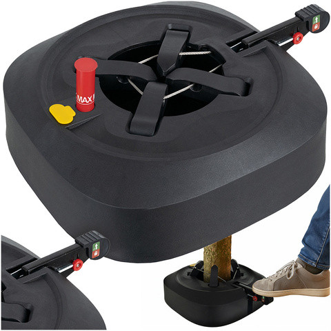 Önrögzítő karácsonyfa állvány – stabil, víztartállyal, 2,5 m-es fákhoz, gyors és szerszámmentes rögzítéssel