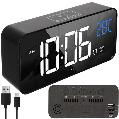 Elektronikus LED ébresztőóra 3,7 V