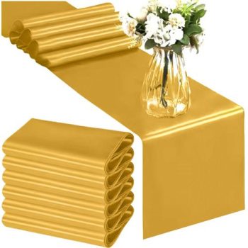   Arany szatén karácsonyi asztali futó 900×36 cm, elegáns dekoráció ünnepi terítéshez