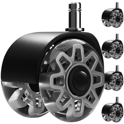 Szürke forgószék kerekek, 5 db