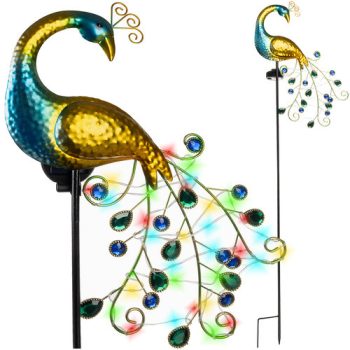 Napelemes lámpa, páva forma 110 x 30 x 6 cm