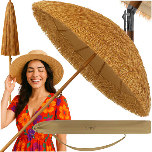 Hawaii stílusú napernyő, erkélyre, strandra, teraszra, 170 cm, bézs