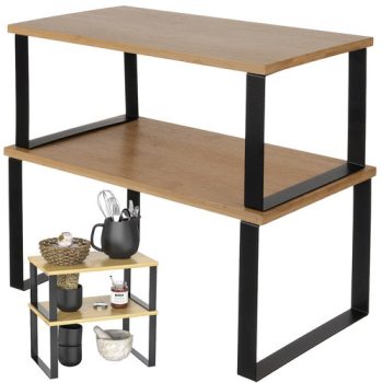   Bambusz konyhai szervező polc fűszereknek, fűszernövényeknek és kiegészítőknek, 2 darab