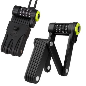   Összecsukható bicikli lakat, kerékpárzár, erős kódvédelem