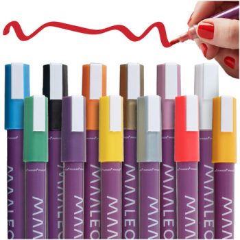   12 darabos akril filctoll készlet vízálló, dekoratív festőmarkerek univerzális felületekre