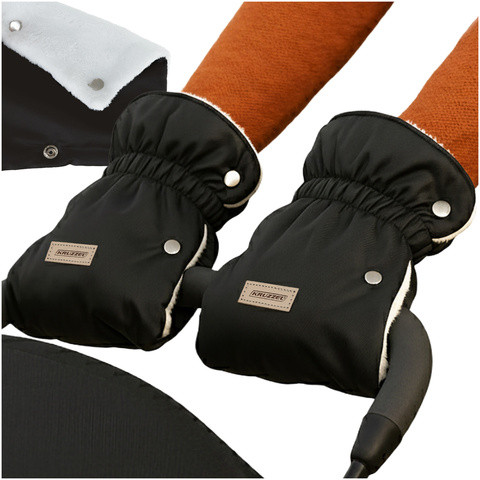 Fekete, szigetelt babakocsi muff