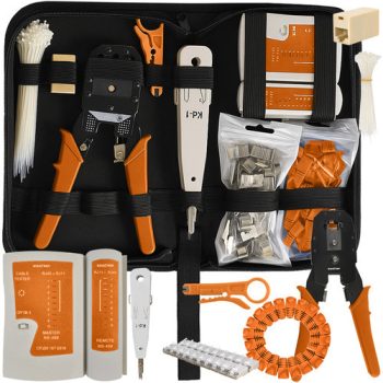 Kábel krimpelő készlet, hálózati teszter 145db-os