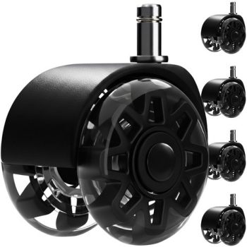 Fekete forgószék kerekek, 5 db