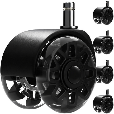 Fekete forgószék kerekek, 5 db