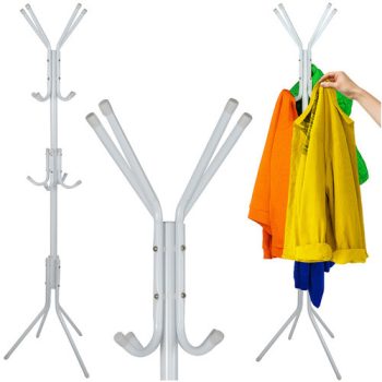   Ruhatartó állvány ruháknak, kabátoknak, fém állvány, fehé
