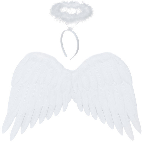 Fehér angyalszárnyak  + glória 45 x 35 cm