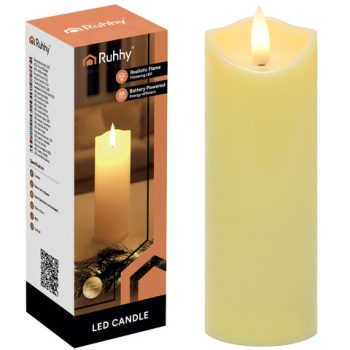   15x5cm pislákoló LED gyertya meleg fehér lánghatás, elemes, biztonságos és időjárásálló dekoráció