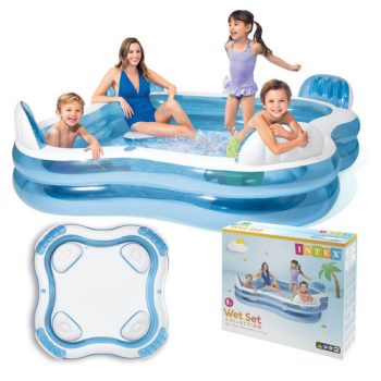   Felfújható  kerti  medence 4 üléssel és háttámlával 229 x 229 x 66 cm 882L 