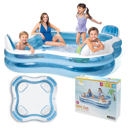 Felfújható  kerti  medence 4 üléssel és háttámlával 229 x 229 x 66 cm 882L 