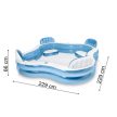 Felfújható  kerti  medence 4 üléssel és háttámlával 229 x 229 x 66 cm 882L 