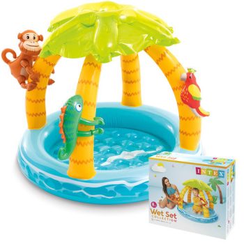   Trópusi sziget felfújható bébimedence 102 x 86 cm, 45 literes kapacitással