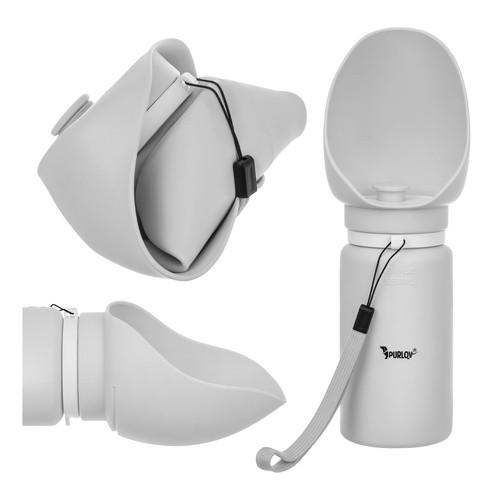 550 ml-es összecsukható kutyakulacs itató tállal, utazó itató hordozó pánttal