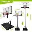 szabadon álló 305 cm-es kosárlabda palánk állítható magasság, kerekekkel