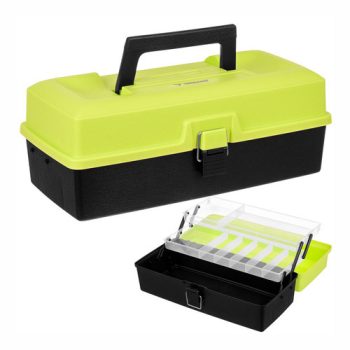    horgászfelszereléses doboz,  horgászláda 33 cm-es szervező 2 polc 10 rekesz